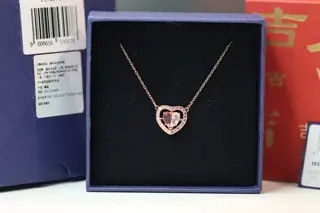 Swarovski Rose Gold and Pink Diamond Heart Clavicle Necklace