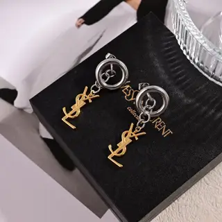 Yves Saint Laurent letter earrings