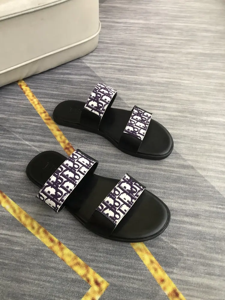Dior men’s casual slippers Brand letter printed fabric on the upper