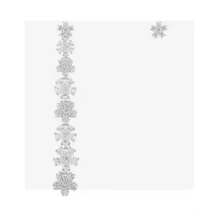 Apm monaco asymmetrical silver-white flower earrings