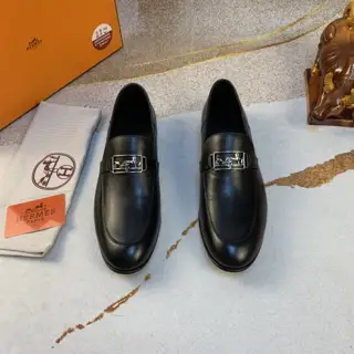 Hermès formal casual leather shoes slip-on style for men