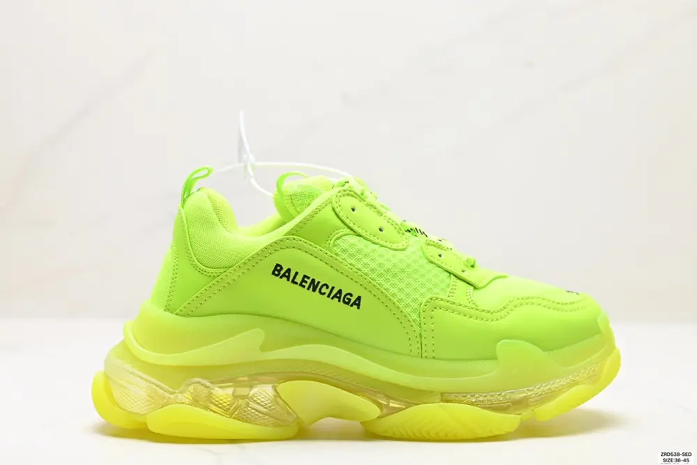 Balenciaga Triple S Clear Sole polyester fabric leather shock-absorbing non-slip Shoes 544351