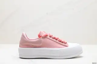 High quality McQueen canvas shoes Alexander McQueen new color thick-soled canvas shoes