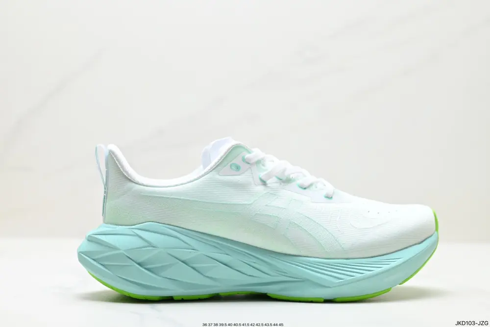 ASICS breathable mesh upper with some synthetic leather material uses the new AHAR+ rubber 1012B510-100