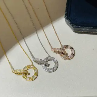 Cartier’s most classic LOVE series large double ring necklace