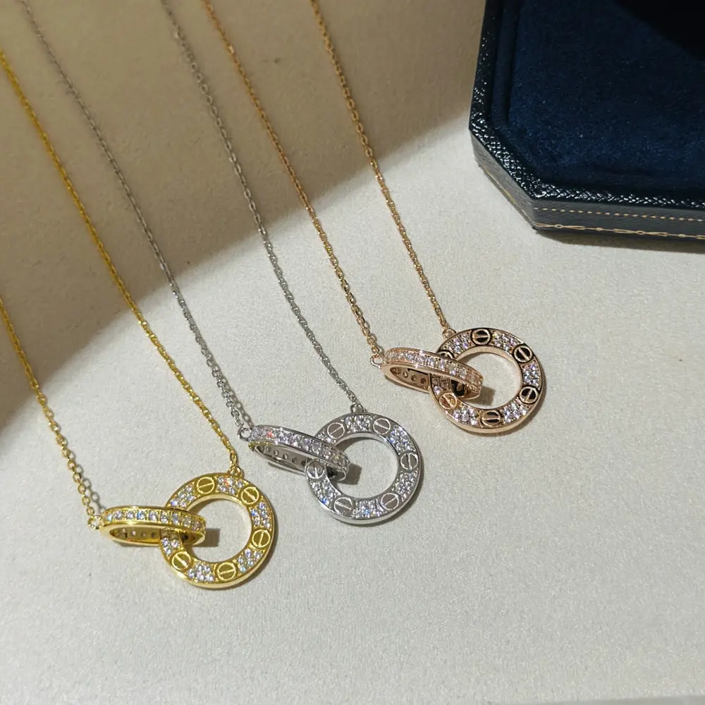Cartier’s most classic LOVE series large double ring necklace