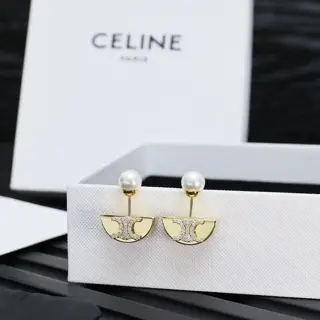 Celine Arc de Triomphe new sailboat pearl earrings