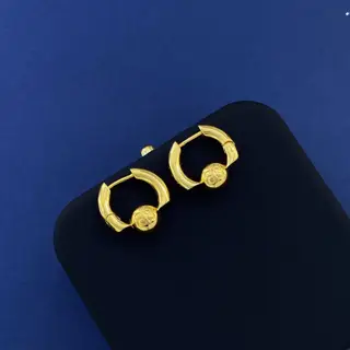 Balenciaga small metal ball double B letter Earrings