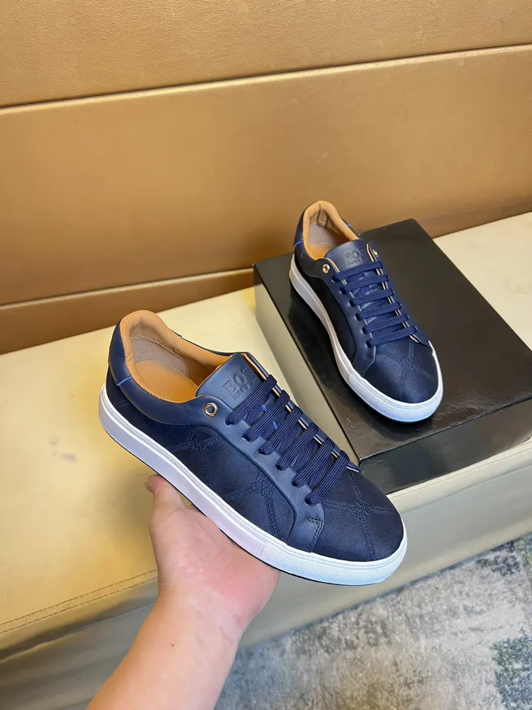 BOSS unique modern style sports shoes. Casual loafers original leather sheepskin lining (no