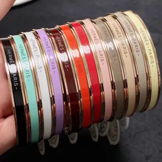 、Hot item recommendation Hermes enamel bracelet small thin high version