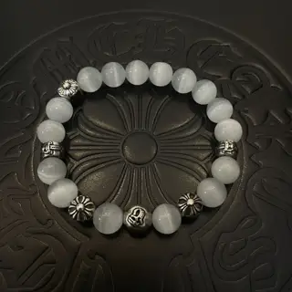 Chrome Hearts classic retro multi-element white cat’s eye bracelet