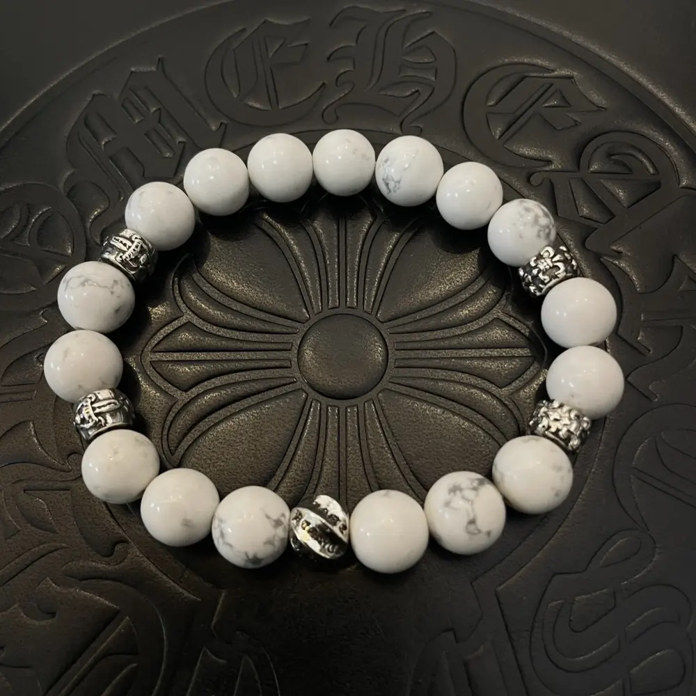 Chrome Hearts classic retro multi-element white turquoise bracelet