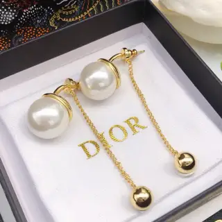 DIOR original new product pearl tassel earrings high-end quality