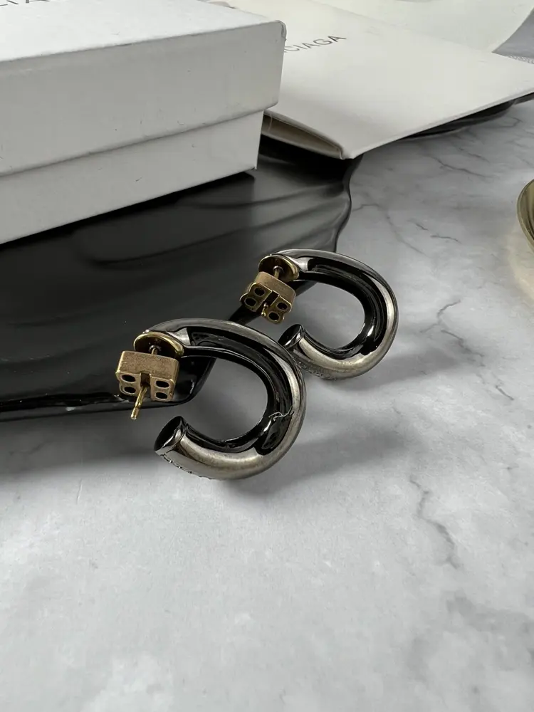 Balenciaga black vintage earrings