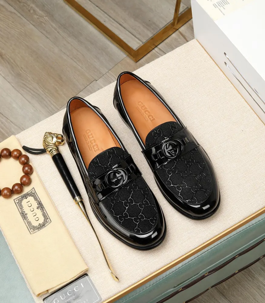 Gucci formal leather shoes Italy imported cowhide + top imported water-dyed cowhide lining