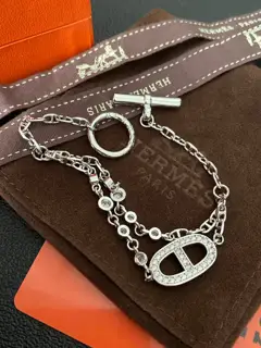 Hot item V gold high version New Hermes H double layer pig nose bracelet Top original