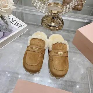 Miu Miu Miu wool Birkenstock Muller slippers