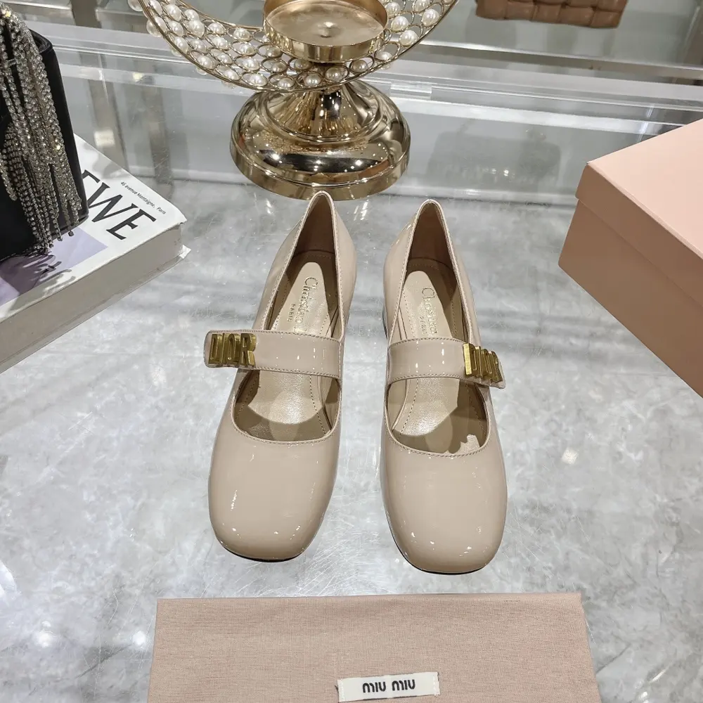 Dior new baby-D letter buckle ballet shoes