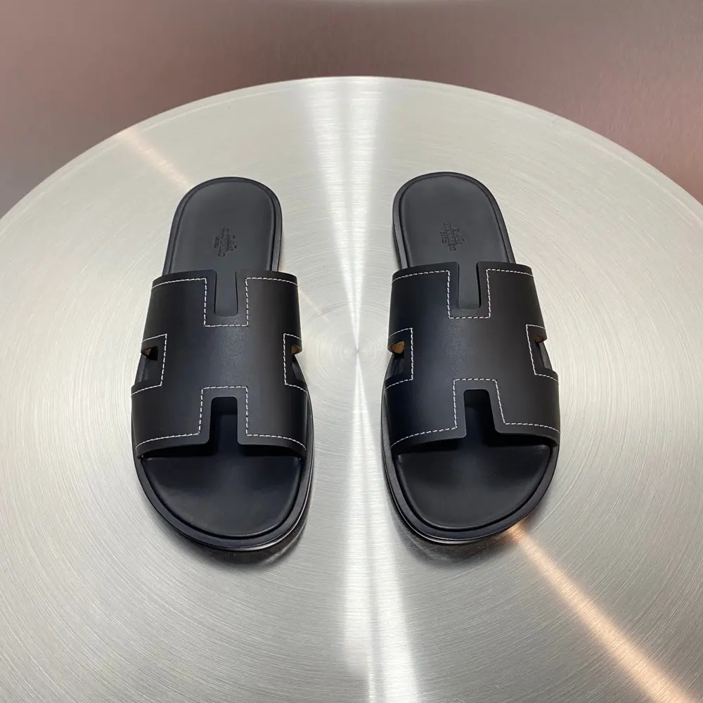 Hermès Classic H Slippers ~ High-end men’s sandals• beach shoes slippers ~ counter