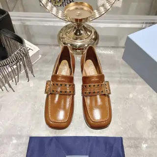 Prada 25ss early spring new classic square heel Mary Jane single shoes