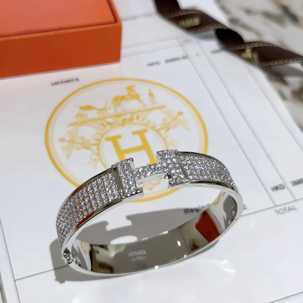 Hermes bracelet Original custom wide bracelet Moissanite craftsmanship is a real test of