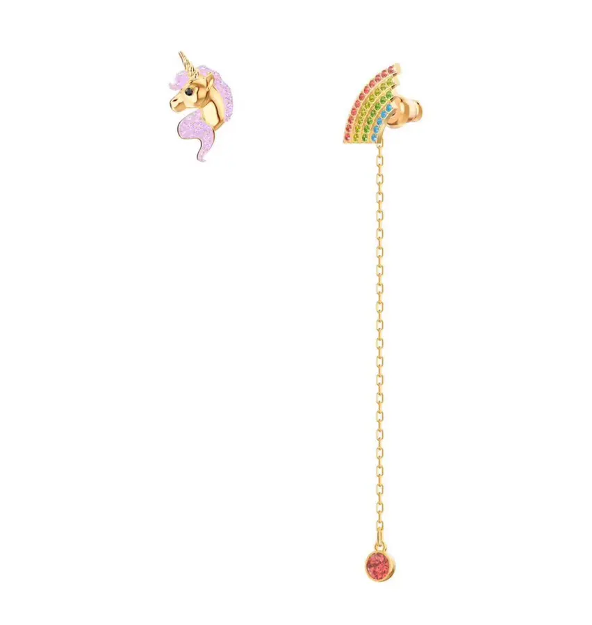 Swarovski Fantasy Unicorn Asymmetrical Detachable Earrings