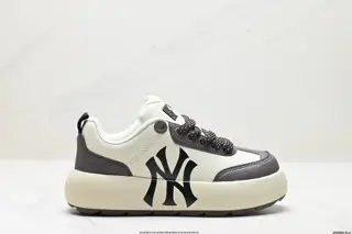 MLB retro thick-soled contrasting color large logo loafers warm height-enhancing 3ASXCBC4N