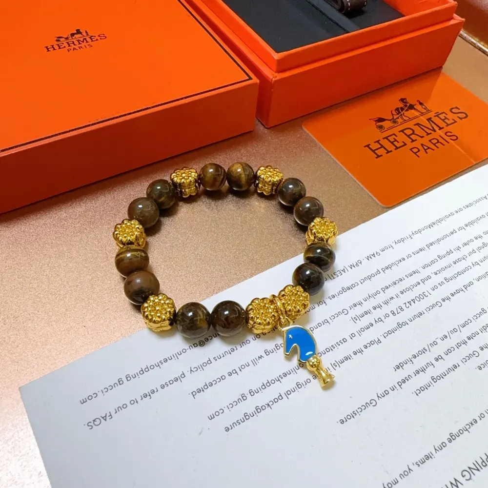 New product launch Hermas bracelet Luxury Hermes bracelet Natural stone bracelet for men