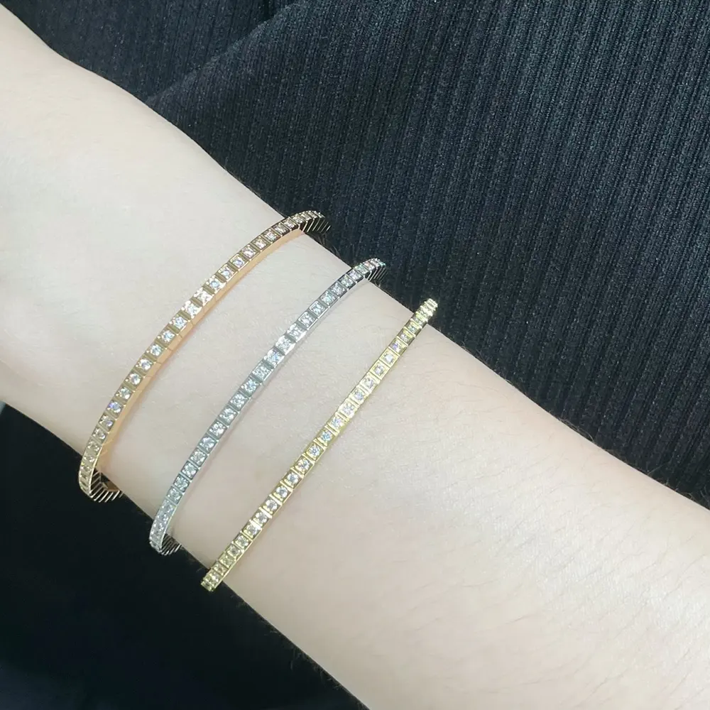 Chopin V gold plated Mimi gold Chopin full diamond ice bracelet