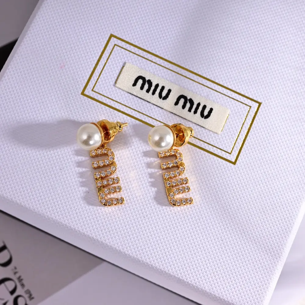 miumiu letter earrings