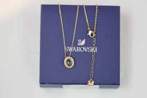 Swarovski Ink Blue Round Clavicle Necklace
