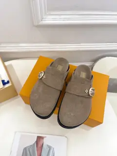 Louis Vuitton Metal Buckle Mule Slippers