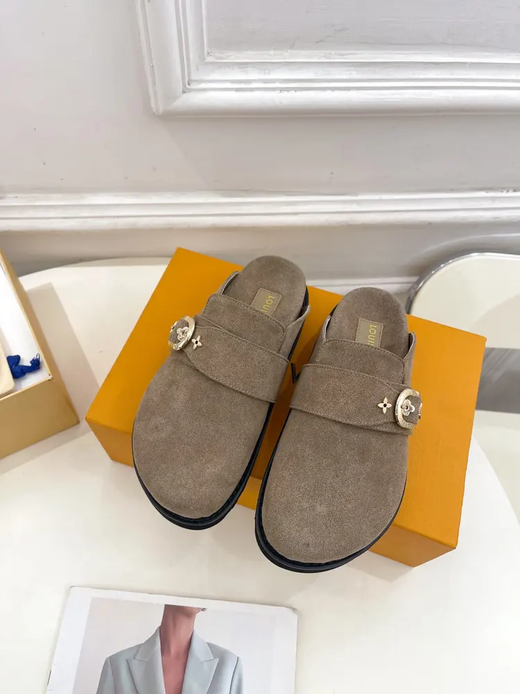 Louis Vuitton Metal Buckle Mule Slippers
