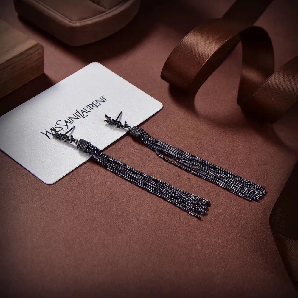 Yves Saint Laurent Tassel Chain Earrings
