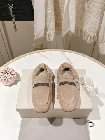 Brunello Cucinelli flat shoes Material: imported cowhide/lambskin handmade string beads