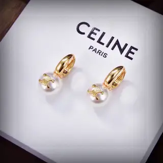 Celine Arc de Triomphe pearl earrings