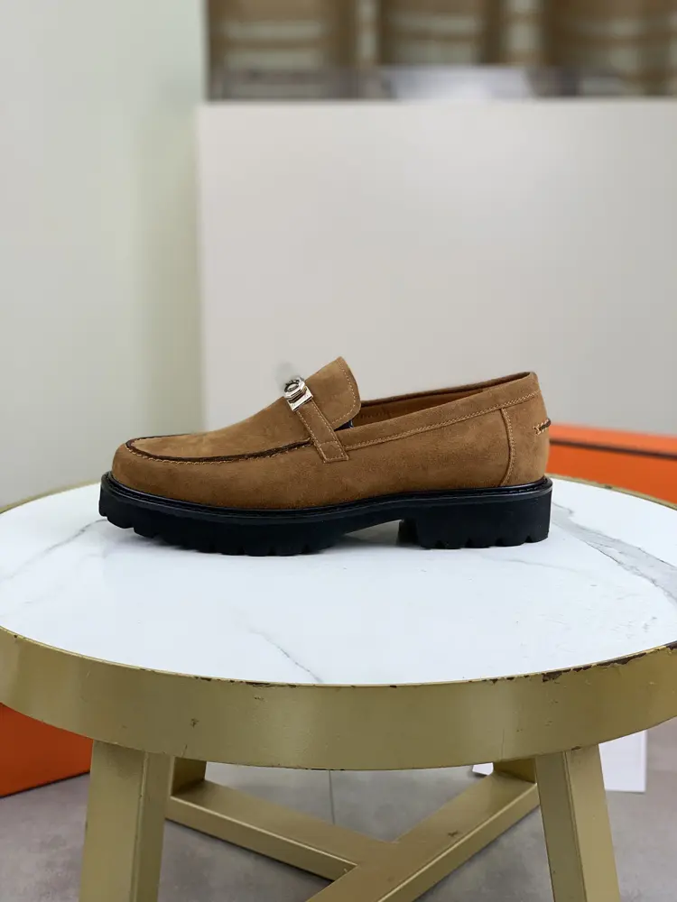 Hermès Men’s Fashion Formal Casual Leather Shoes Slip-on Style