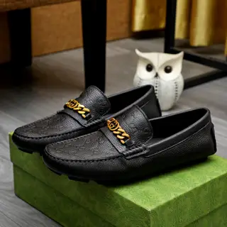 Gucci men’s fashion casual slip-on shoes Official original 1:1 mold The first layer