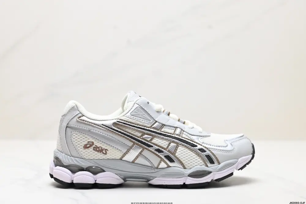 ASICS GEL-NYC 2055 breathable mesh upper with some synthetic leather material. Adopts new 1203A542-100