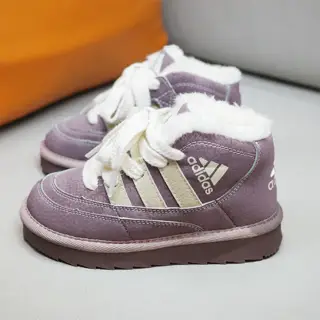 Adidas “Shark Bread Snow Boots Plus Velvet” Velcro + Lace-up Children’s Snow Boots