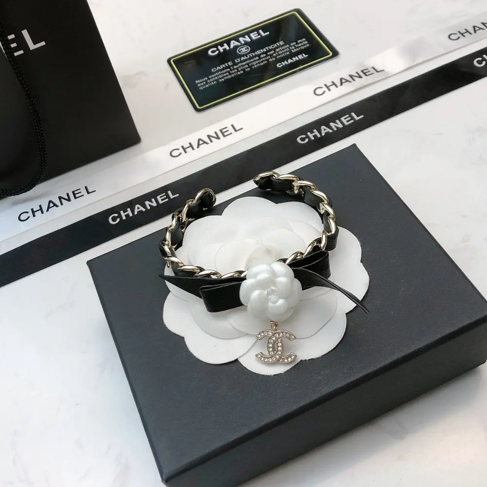 Chanel Camellia Braided Earrings