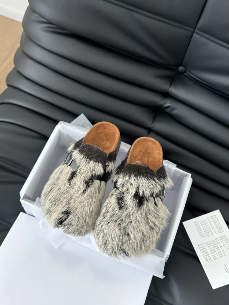 Maison Margiela new lamb wool Birkenstock slippers