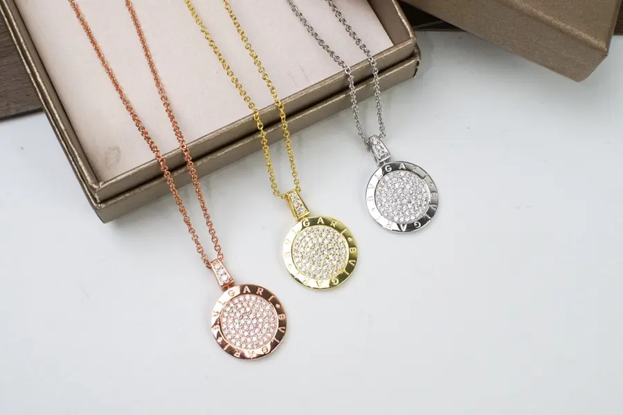Bvlgari full diamond round necklace Original 1:1 workmanship