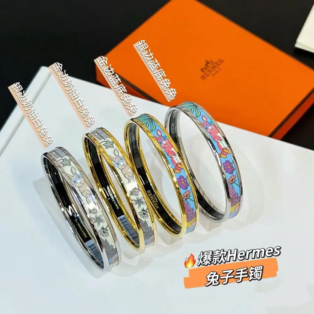 Hot item recommendation: Zodiac sign Hermes enamel rabbit Bracelet thin version high