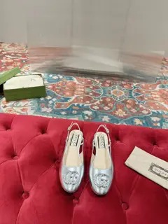 Gucci women’s shoes 2023 flat ballet shoes Double G crystal diamond buckle new single