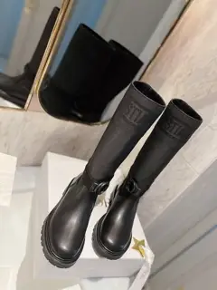 Dior colorblocked autumn and winter new style boots high-top
