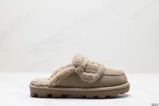 UGG versatile plus velvet warm casual thick-soled anti-wear closed-toe slippers