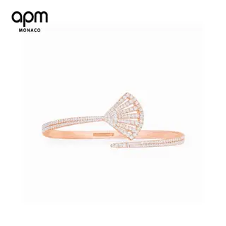 Apm monaco open pink gold silver bracelet female fan-shaped light luxury temperament