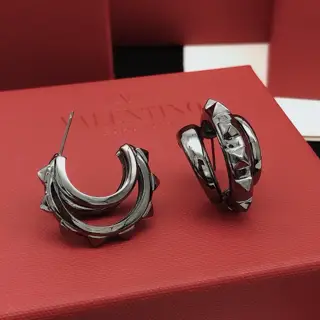 Valentino black metal earrings with hooks