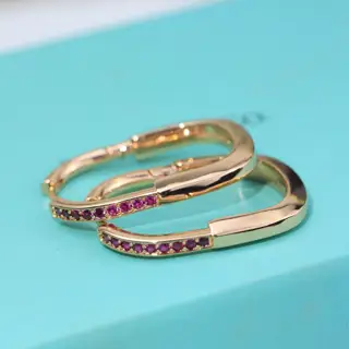 Tiffany’s new earrings Tiffany LOCK ROSE joint series The sparkling light of the inlaid